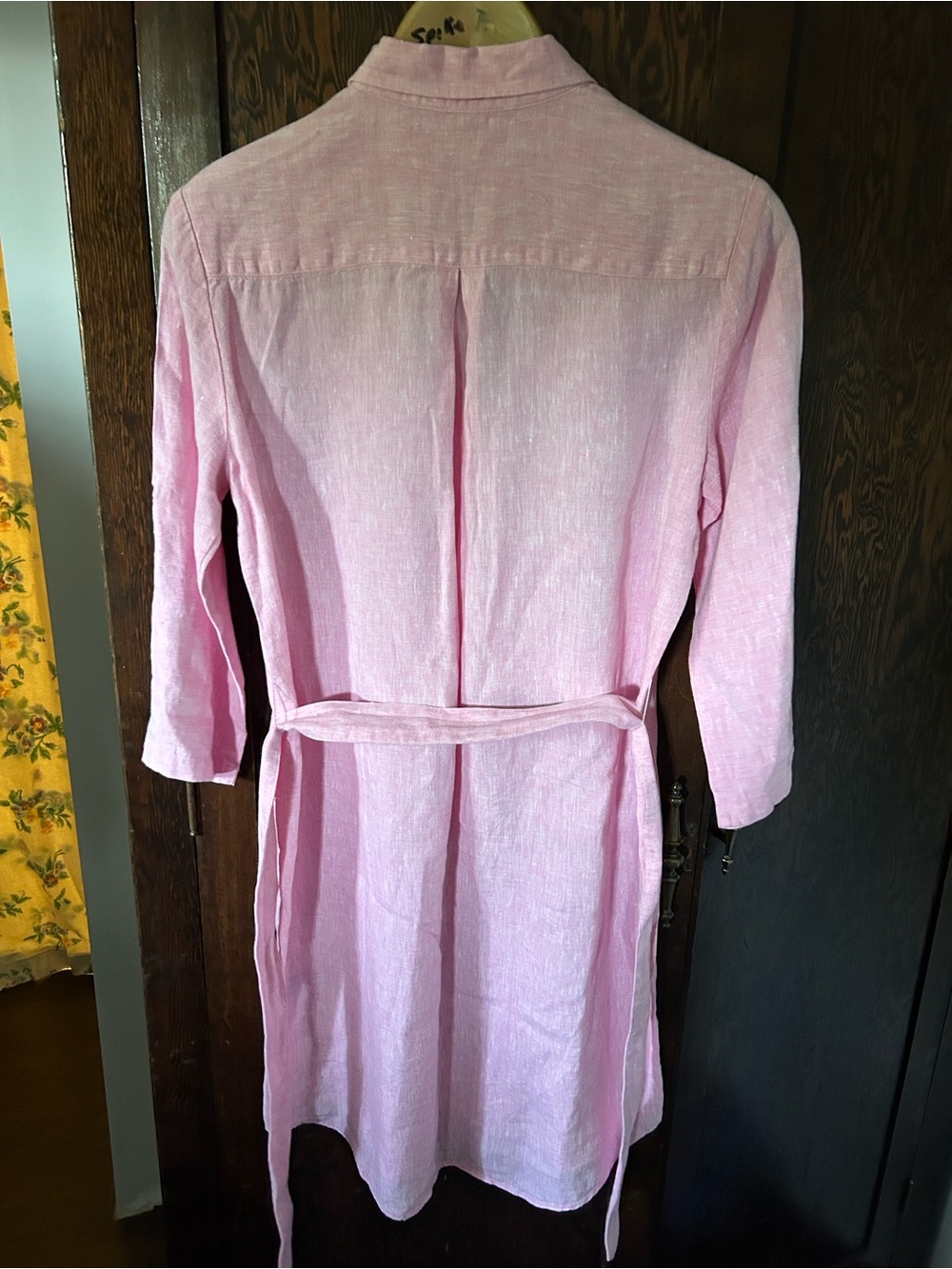 J. McLaughlin Pink Linen Shirt Dress - Picture 3 of 5